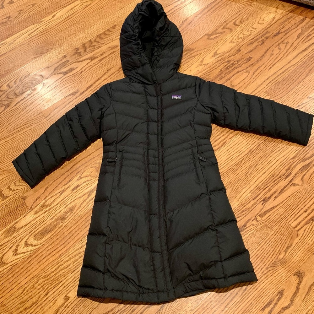 Patagonia Kids Black Hooded Pea Coat